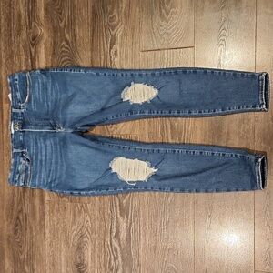 Good American High Rise Distressed Blue Jeans